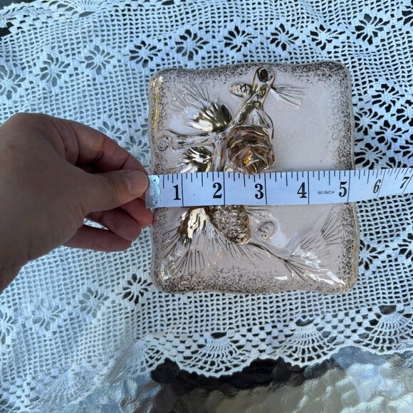 Vintage Lefton Trinket Box Soft Pink and Gold Glazed Ceramic Jewelry Box - Picture 13 of 14